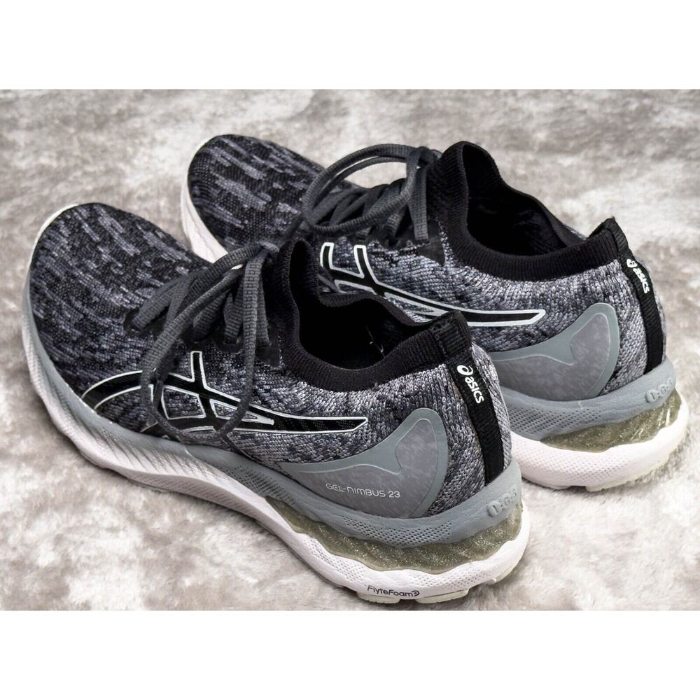 ASICS Gel Nimbus 23 Gray Black Knit Running Shoes Sneakers Womens Size 9.5 - Picture 14 of 16